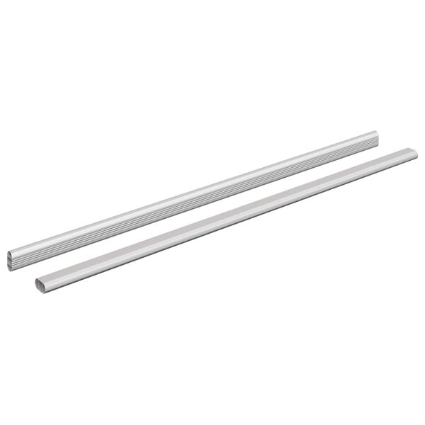 vidaXL Skab Stang 2 pcs S&oslash;lv 764 x 15 x 29 mm Aluminiumlegering