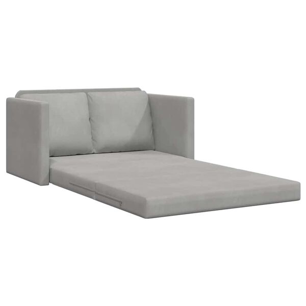 vidaXL 2-i-1 sovesofa 122x204x55 cm velour lysegr&aring;