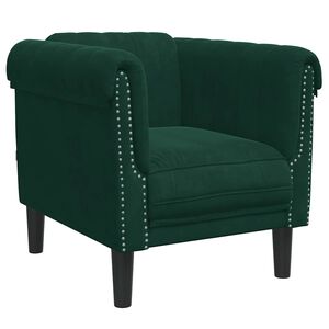 vidaXL sofastol velour m&oslash;rkegr&oslash;n