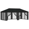 vidaXL Gazebo Cover med sidev&aelig;gge Sort 600,5 x 300,5 cm Polyester