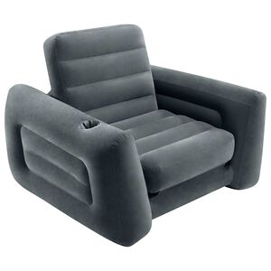 Intex oppustelig stol med udtr&aelig;k 117x224x66 cm m&oslash;rkegr&aring;