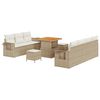 vidaXL Havesofa S&aelig;t 10 stk. Beige polyrattan