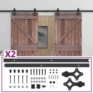 vidaXL Skyded&oslash;r 80 x 210 cm Massivt fyrretr&aelig; Naturfarvet og sort