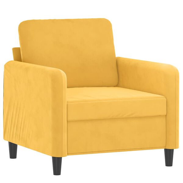 vidaXL sofas&aelig;t 3 dele med pyntepuder og hynder velour gul