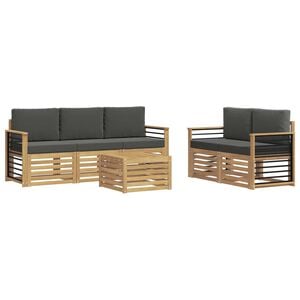 vidaXL Udend&oslash;rs sofagruppe 6 stk. Hvid og antracit Polyester
