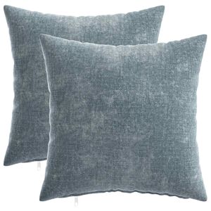 vidaXL Pudebetr&aelig;k 2 stk. HEERLEN Lysebl&aring; 40 x 40 cm Chenille Stof