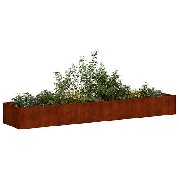 vidaXL plantekasse rustfarvet 360x80x40 cm forvitringsst&aring;l
