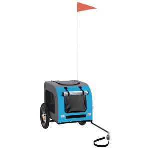 vidaXL cykeltrailer til k&aelig;ledyr oxfordstof og jern bl&aring; og gr&aring;