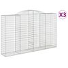 vidaXL buede gabionkurve 3 stk. 300x50x180/200 cm galvaniseret jern