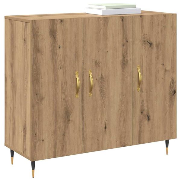 vidaXL Sideboard Artisan Egetr&aelig; 90 x 34 x 80 cm Konstrueret tr&aelig;
