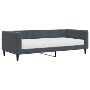 vidaXL daybed med madras 90x200 cm velour m&oslash;rkegr&aring;