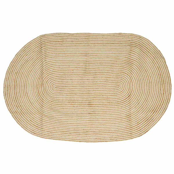 vidaXL T&aelig;ppe Natur og hvid 205 x 305 cm Jute