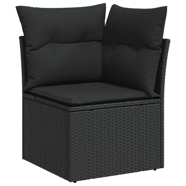 vidaXL Havesofa S&aelig;t 9 pcs Sort polyrattan