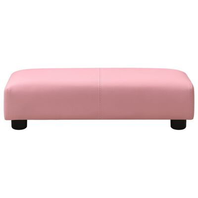 vidaXL sofa til børn med skammel kunstlæder pink