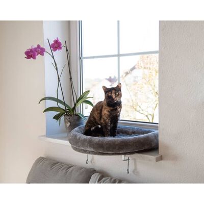 Kerbl katteseng til vindue 55x35x10 cm grå