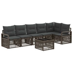 vidaXL Havesofa S&aelig;t 7 stk. Gr&aring; polyrattan