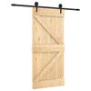 vidaXL Skyded&oslash;r Naturfarvet og sort 95 x 210 cm Massivt Fyrretr&aelig;