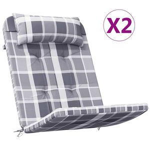 vidaXL hynder til Adirondack-stol 2 stk. oxfordstof ternet gr&aring;