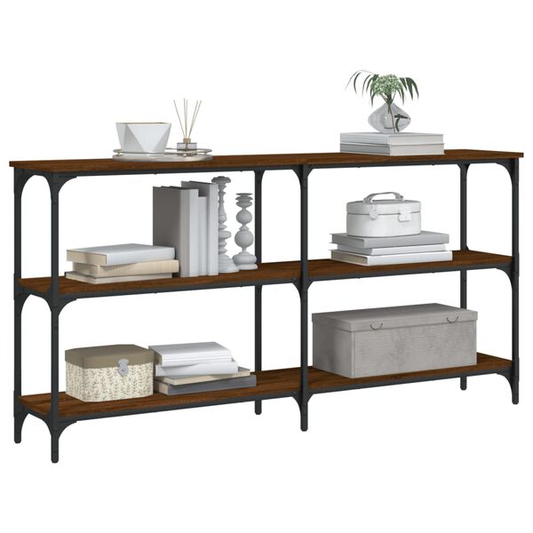 vidaXL konsolbord 150x29x75 cm konstrueret tr&aelig; brun egetr&aelig;