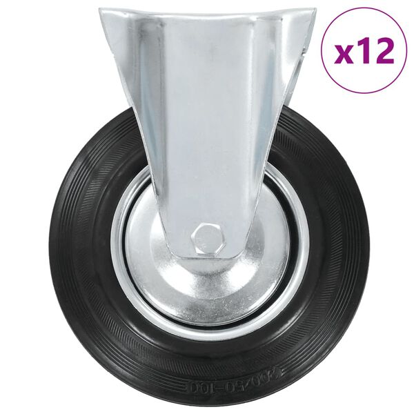 vidaXL faste hjul 12 stk. 200 mm