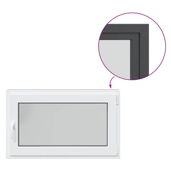 vidaXL kældervindue "RISOR" 100x50 cm dreje-kip DIN højre antracit