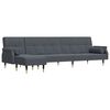 vidaXL L-formet sovesofa 271x140x70 cm velour m&oslash;rkegr&aring;