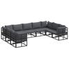 vidaXL Havesofa S&aelig;t 9 stk. Sort Aluminium