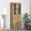 vidaXL Highboard Artisan Egetr&aelig; 69,5 x 34 x 180 cm Konstrueret tr&aelig;