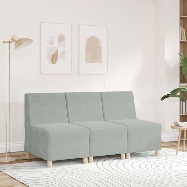 vidaXL modul&aelig;r sofa uden arml&aelig;n lysegr&aring; 55 cm fl&oslash;jl