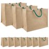 vidaXL Jute tasker 10 Naturlig og Gr&oslash;n 42 x 33 x 19 cm 100% Tossa Jute