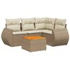vidaXL sofas&aelig;t til haven 5 dele med hynder polyrattan beige