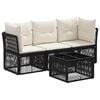 vidaXL Havesofa S&aelig;t 4 stk. Sort polyrattan