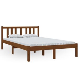 vidaXL sengeramme 120x200 cm massivt tr&aelig; gyldenbrun