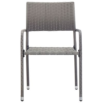 vidaXL udendørs spisebordsstole 2 stk. polyrattan grå