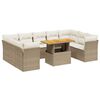 vidaXL sofas&aelig;t til haven 10 dele med hynder polyrattan beige
