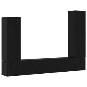 vidaXL TV-m&oslash;bels&aelig;t V&aelig;gmonteret 4 pcs Sort eg Konstrueret tr&aelig;