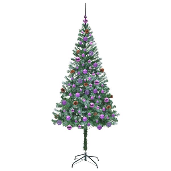vidaXL Kunstigt juletr&aelig; med 300 LED'er Gr&oslash;n 180 cm PVC og St&aring;l