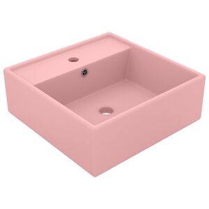 vidaXL luksuri&oslash;s h&aring;ndvask overl&oslash;b 41x41 cm keramik firkantet mat pink