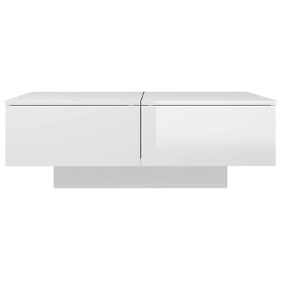 vidaXL sofabord 90x60x31 cm spånplade hvid højglans