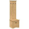 vidaXL Gangskab BODO Honningbrun 50 x 40 x 156,7 cm Massivt fyrretr&aelig;