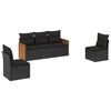 vidaXL sofas&aelig;t til haven 5 dele med hynder polyrattan sort