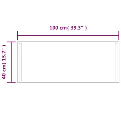 vidaXL badeværelsesspejl med LED-lys 40x100 cm