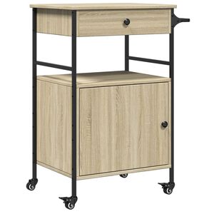 vidaXL k&oslash;kkenvogn 56x43x89,5 cm konstrueret tr&aelig; sonoma-eg