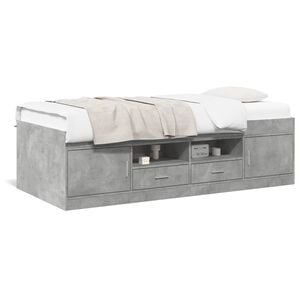 vidaXL daybed med skuffer uden madras 100x200 cm betongr&aring;