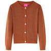 Strikket cardigan til b&oslash;rn str. 128 cognacfarvet