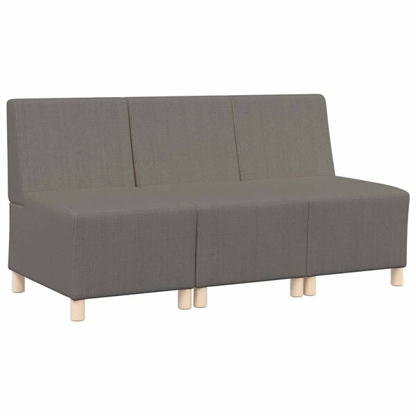 vidaXL Modulsofa enhed uden arme 3 pcs Lysegrå 55 x 74 x 82 cm