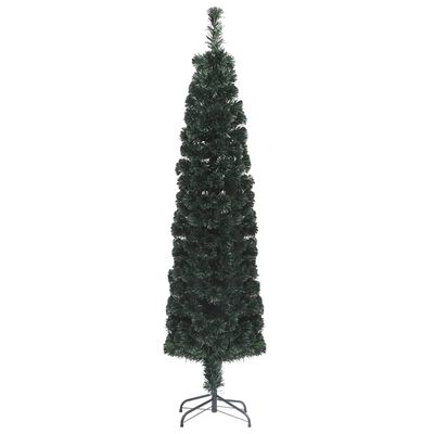 vidaXL kunstigt smalt juletræ med juletræsfod 150 cm fiberoptisk