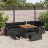 vidaXL Havesofa Sæt 9 pcs Sort polyrattan