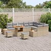 vidaXL Havesofa S&aelig;t 12 pcs Beige polyrattan