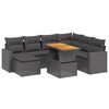 vidaXL sofas&aelig;t til haven 8 dele med hynder polyrattan sort